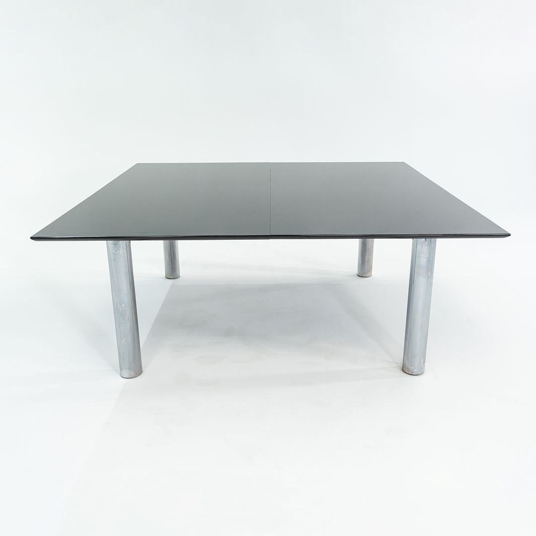 2006 Custom Black Granite and Chromed Steel Conference or Dining Table 72x72in