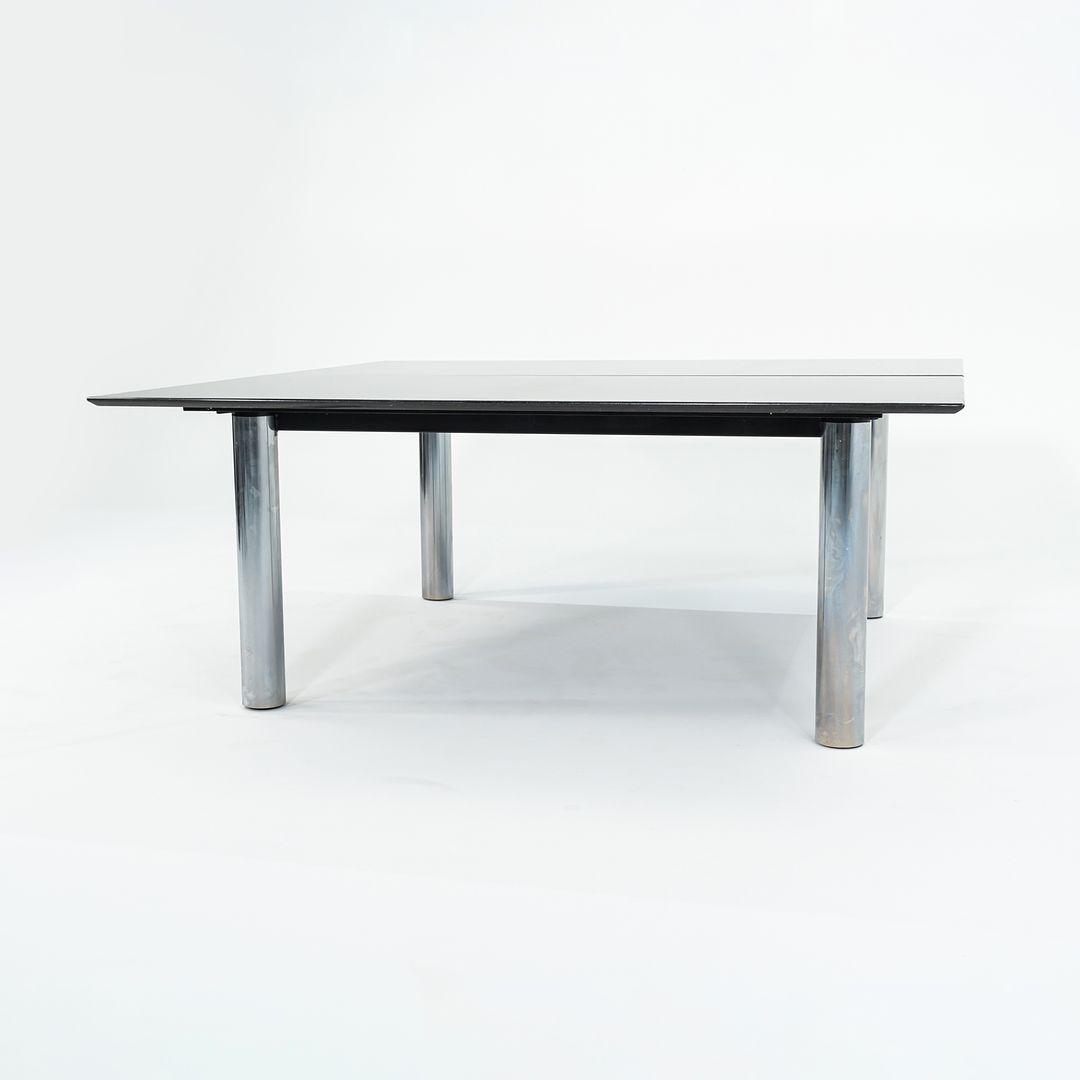 2006 Custom Black Granite and Chromed Steel Conference or Dining Table 72x72in