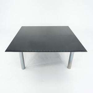 2006 Custom Black Granite and Chromed Steel Conference or Dining Table 72x72in