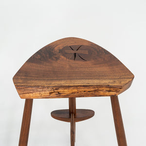 2001 Rare Set of Three Mira Nakashima Custom Counter Stools in Black Walnut