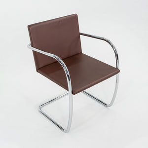 2004 Mies van der Rohe for Knoll Brno Thin Pad Tubular Dining Arm Chair 4x Avail