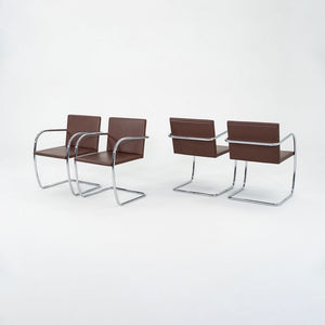 2004 Mies van der Rohe for Knoll Brno Thin Pad Tubular Dining Arm Chair 4x Avail