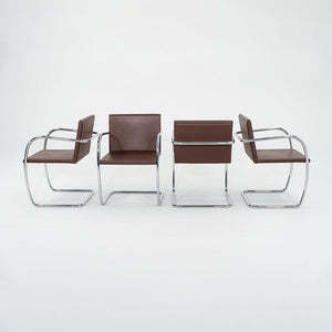 2004 Mies van der Rohe for Knoll Brno Thin Pad Tubular Dining Arm Chair 4x Avail
