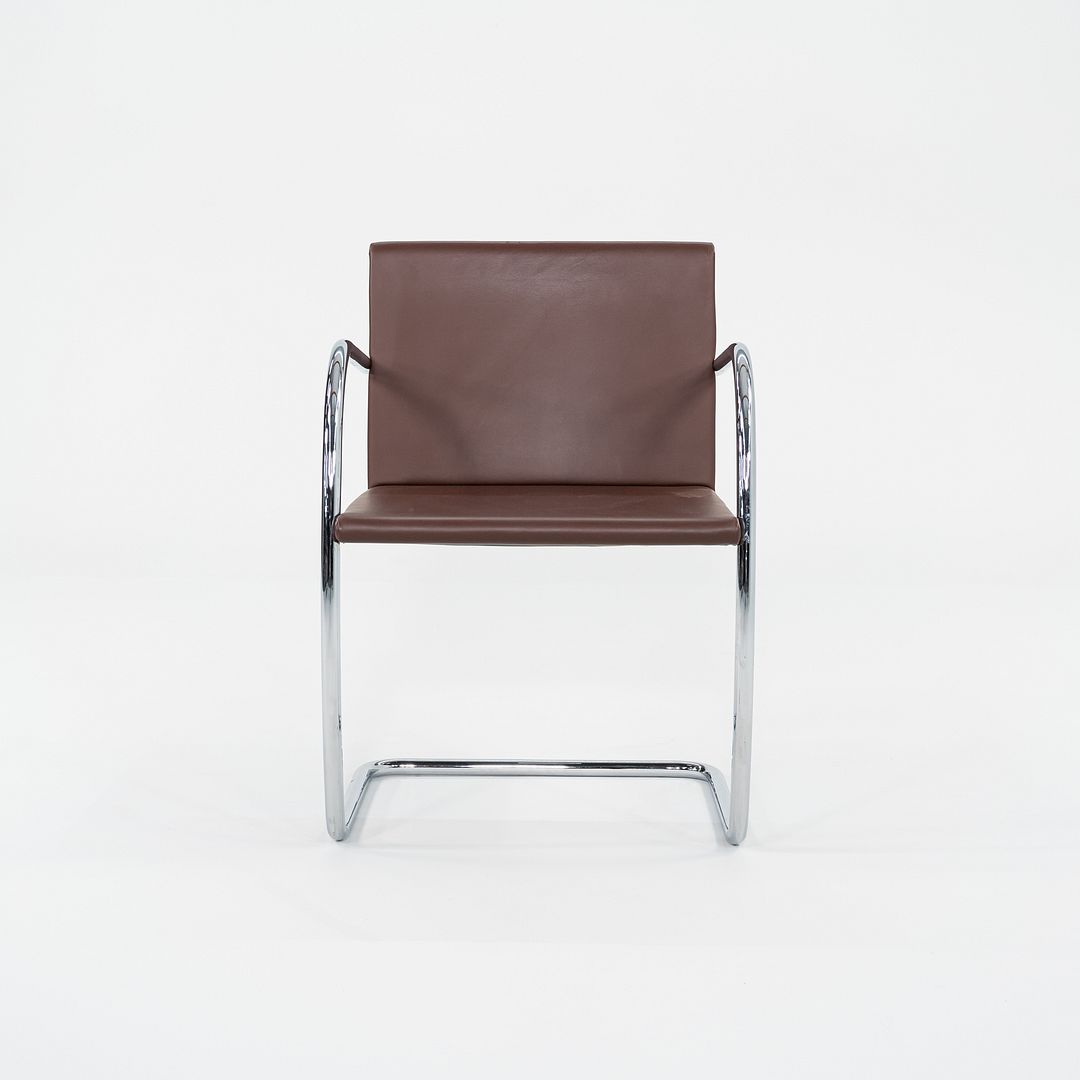 2004 Mies van der Rohe for Knoll Brno Thin Pad Tubular Dining Arm Chair 4x Avail