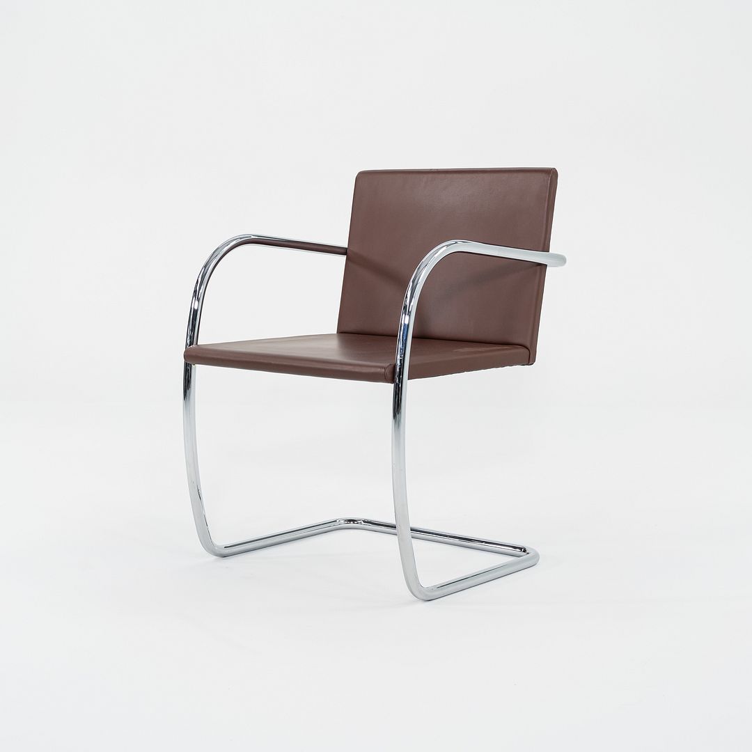 2004 Mies van der Rohe for Knoll Brno Thin Pad Tubular Dining Arm Chair 4x Avail