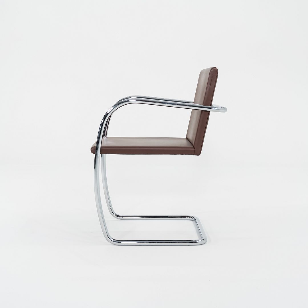 2004 Mies van der Rohe for Knoll Brno Thin Pad Tubular Dining Arm Chair 4x Avail