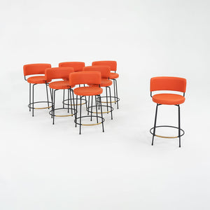 C. 2022 Grazia & Co Diiva Swivel Counter Stool in Orange 2x Available