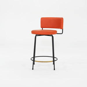 C. 2022 Grazia & Co Diiva Swivel Counter Stool in Orange 2x Available