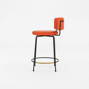 C. 2022 Grazia & Co Diiva Swivel Counter Stool in Orange 2x Available