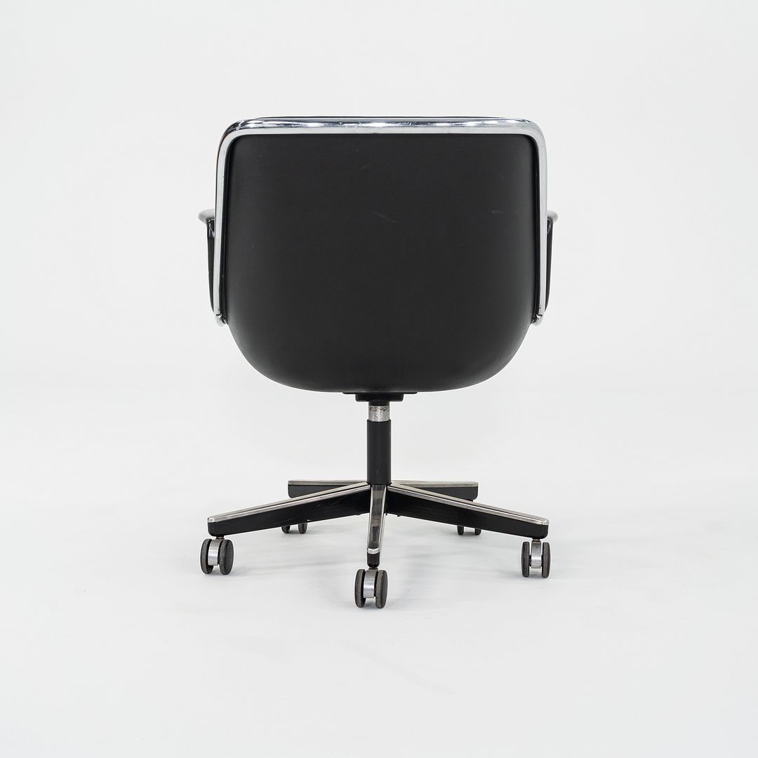 1987 Charles Pollock for Knoll Desk Chair in Blue Grey Leather 3x Available