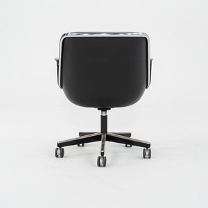 1987 Charles Pollock for Knoll Desk Chair in Blue Grey Leather 3x Available