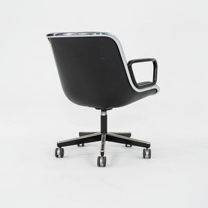 1987 Charles Pollock for Knoll Desk Chair in Blue Grey Leather 3x Available