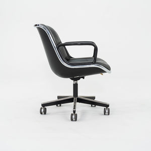 1987 Charles Pollock for Knoll Desk Chair in Blue Grey Leather 3x Available