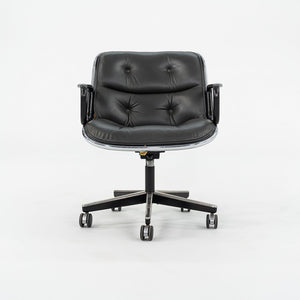 1987 Charles Pollock for Knoll Desk Chair in Blue Grey Leather 3x Available