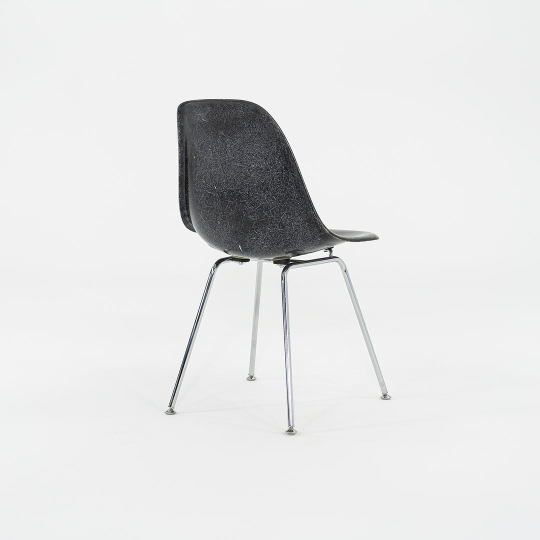 SOLD 2010s Set of Four Modernica Eames Fiberglass Dining Side Shell Chairs in Black