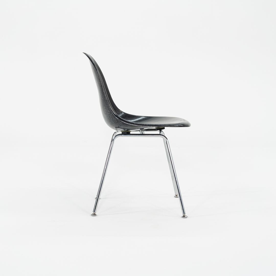 SOLD 2010s Set of Four Modernica Eames Fiberglass Dining Side Shell Chairs in Black