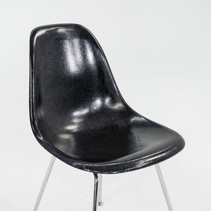 SOLD 2010s Set of Four Modernica Eames Fiberglass Dining Side Shell Chairs in Black