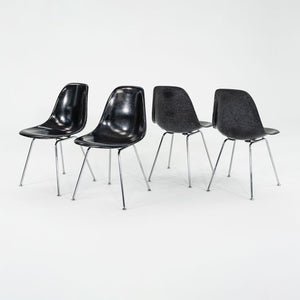 SOLD 2010s Set of Four Modernica Eames Fiberglass Dining Side Shell Chairs in Black