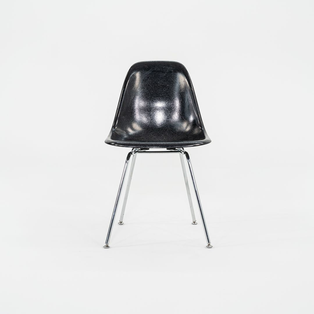 SOLD 2010s Set of Four Modernica Eames Fiberglass Dining Side Shell Chairs in Black
