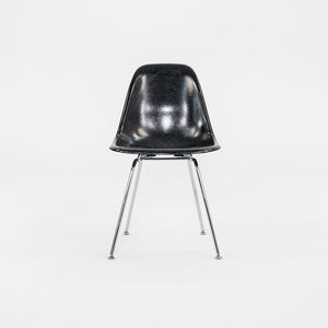 SOLD 2010s Set of Four Modernica Eames Fiberglass Dining Side Shell Chairs in Black