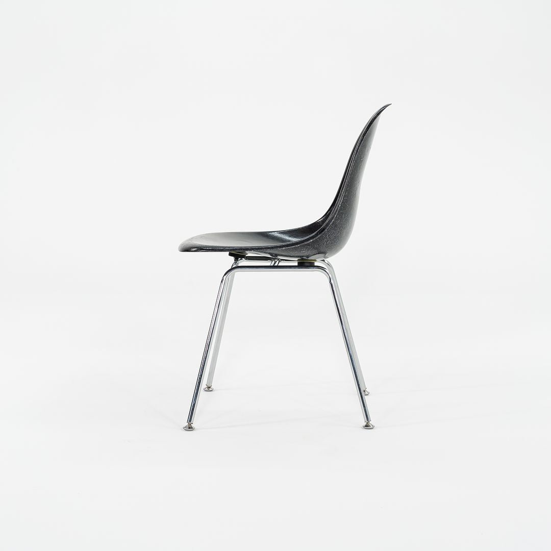 SOLD 2010s Set of Four Modernica Eames Fiberglass Dining Side Shell Chairs in Black
