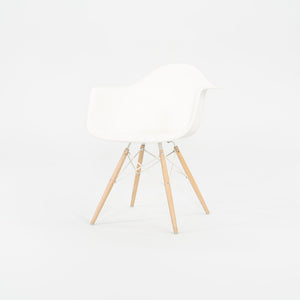 SOLD 2018 Herman Miller Eames Plastic Arm Shell Chair in White with Beech Eiffel Base
