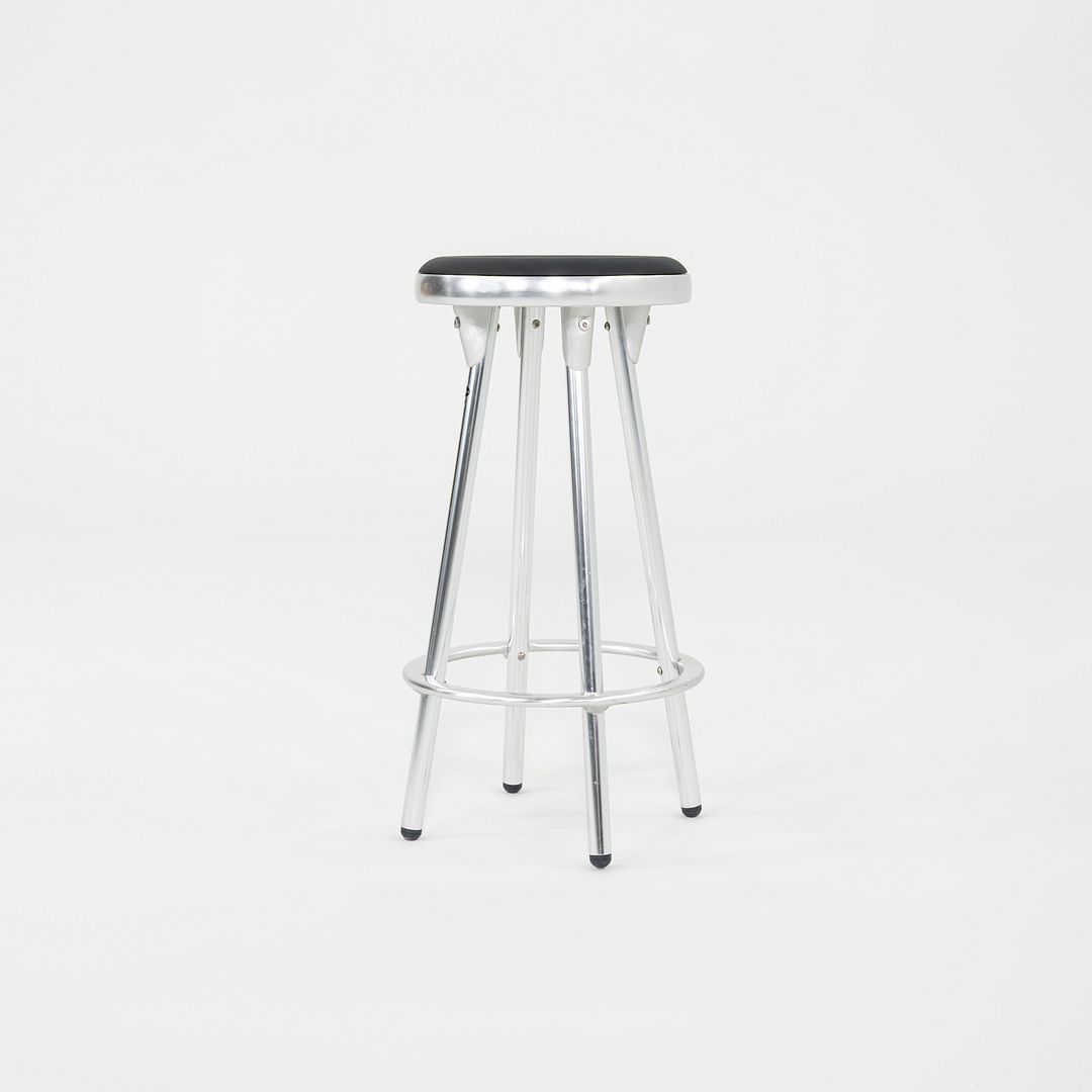 2000s Pair of Indecasa Aluminum Counter Stools for DWR by Joan Casas i Ortinez