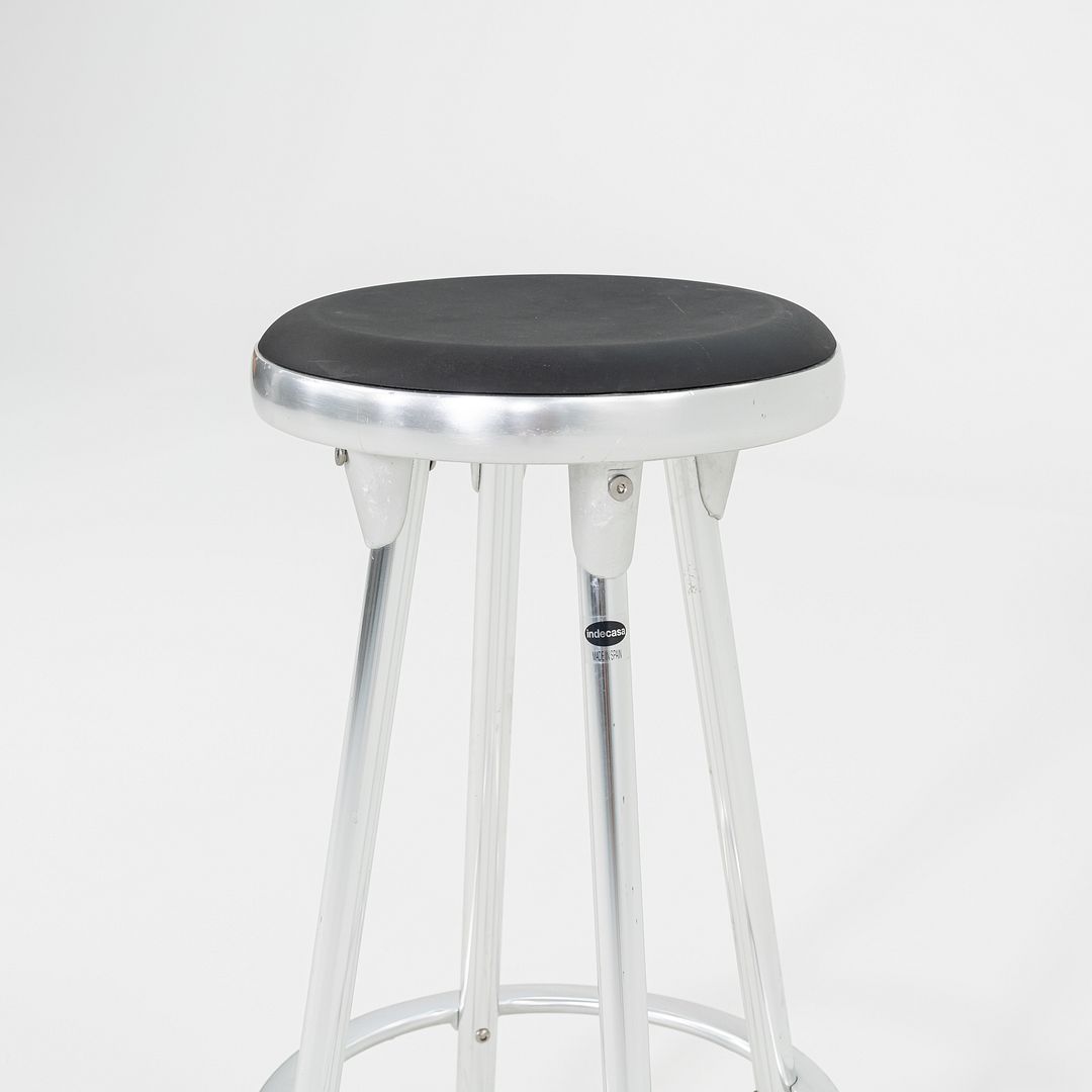 2000s Pair of Indecasa Aluminum Counter Stools for DWR by Joan Casas i Ortinez
