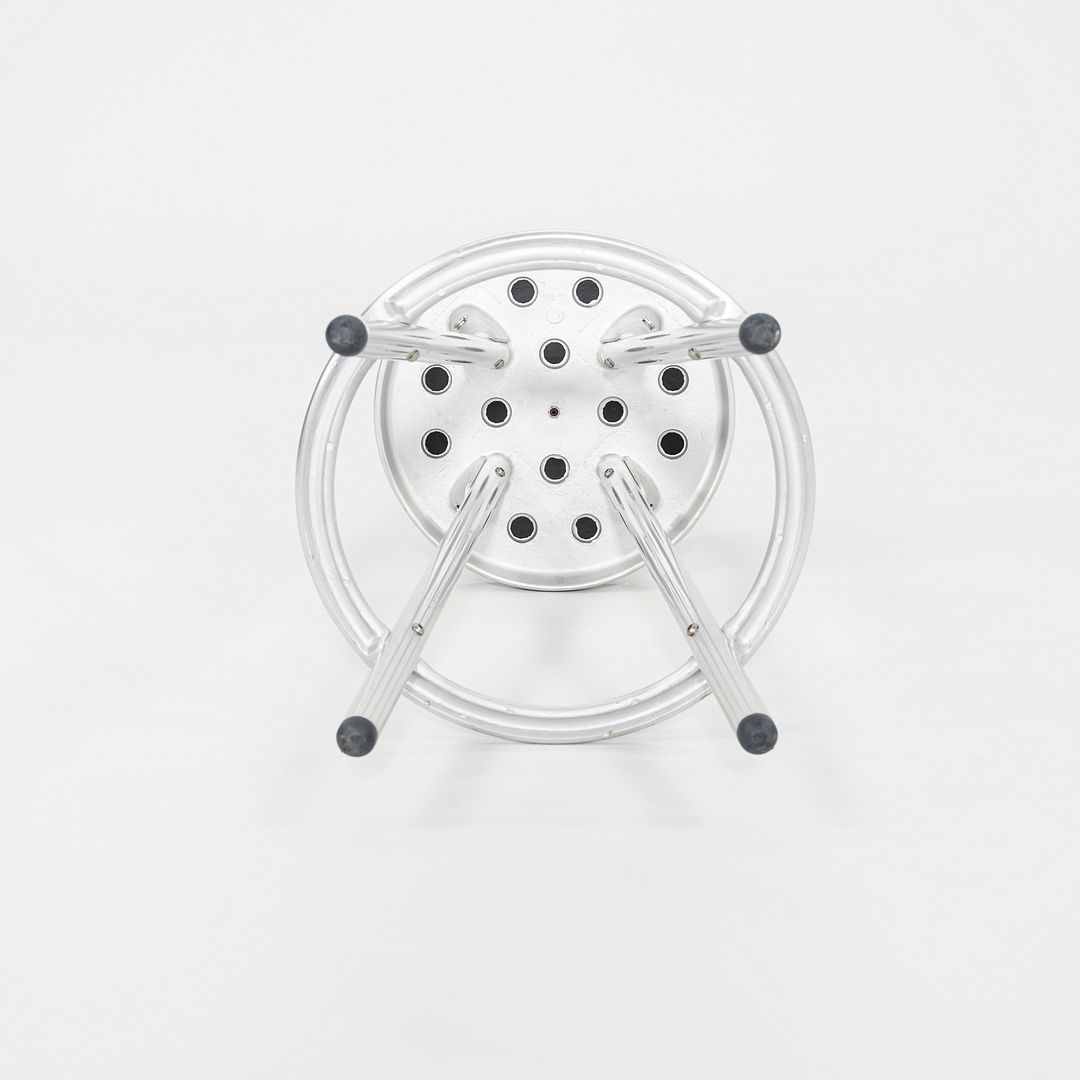 2000s Pair of Indecasa Aluminum Counter Stools for DWR by Joan Casas i Ortinez