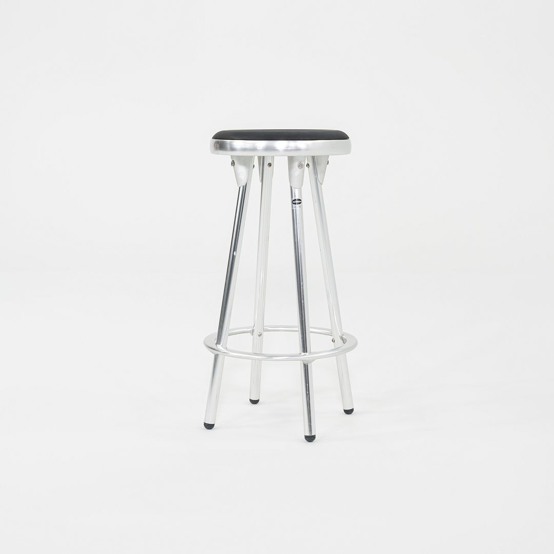 2000s Pair of Indecasa Aluminum Counter Stools for DWR by Joan Casas i Ortinez