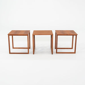 1960s Set of Three Kai Kristiansen for Vildbjerg Mobelfabrik Nesting End / Side Tables in Teak Model 33