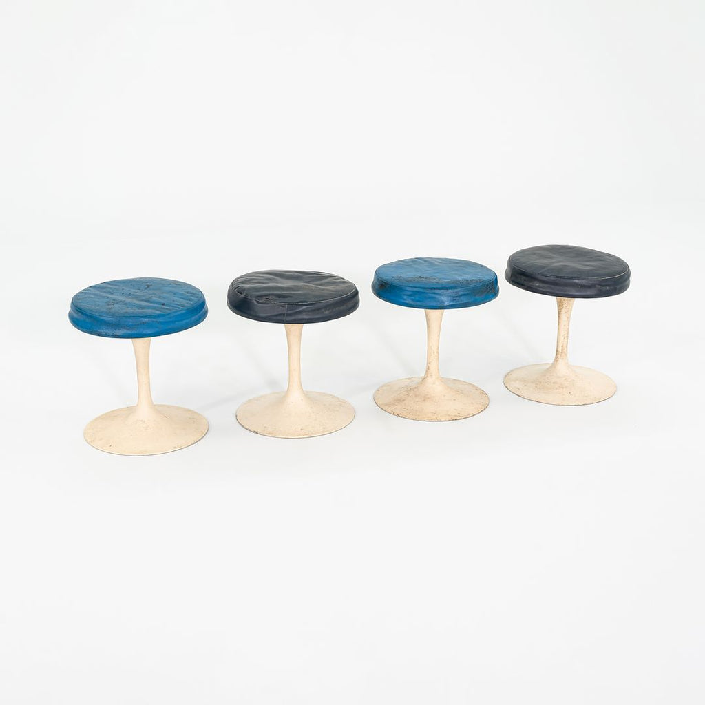 1960s Eero Saarinen for Knoll 152 White Tulip Stools 4x Available
