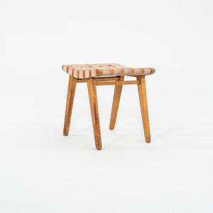 C. 1951 Jens Risom for Knoll Stool 667-W Maple w/ Webbed Canvas Fabric w/ Label