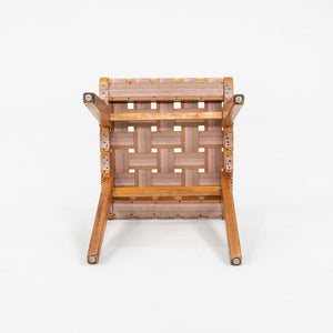 C. 1951 Jens Risom for Knoll Stool 667-W Maple w/ Webbed Canvas Fabric w/ Label