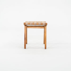 C. 1951 Jens Risom for Knoll Stool 667-W Maple w/ Webbed Canvas Fabric w/ Label