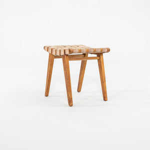 C. 1951 Jens Risom for Knoll Stool 667-W Maple w/ Webbed Canvas Fabric w/ Label