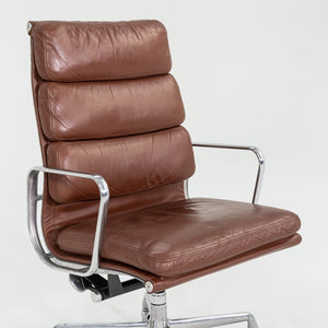 SOLD 1996 Herman Miller Eames Soft Pad Executive Desk Chair in Brown Leather 2x Available