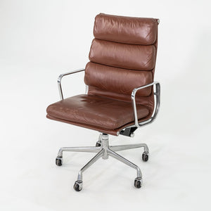 SOLD 1996 Herman Miller Eames Soft Pad Executive Desk Chair in Brown Leather 2x Available