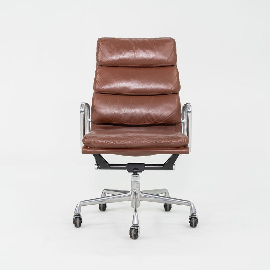 SOLD 1996 Herman Miller Eames Soft Pad Executive Desk Chair in Brown Leather 2x Available