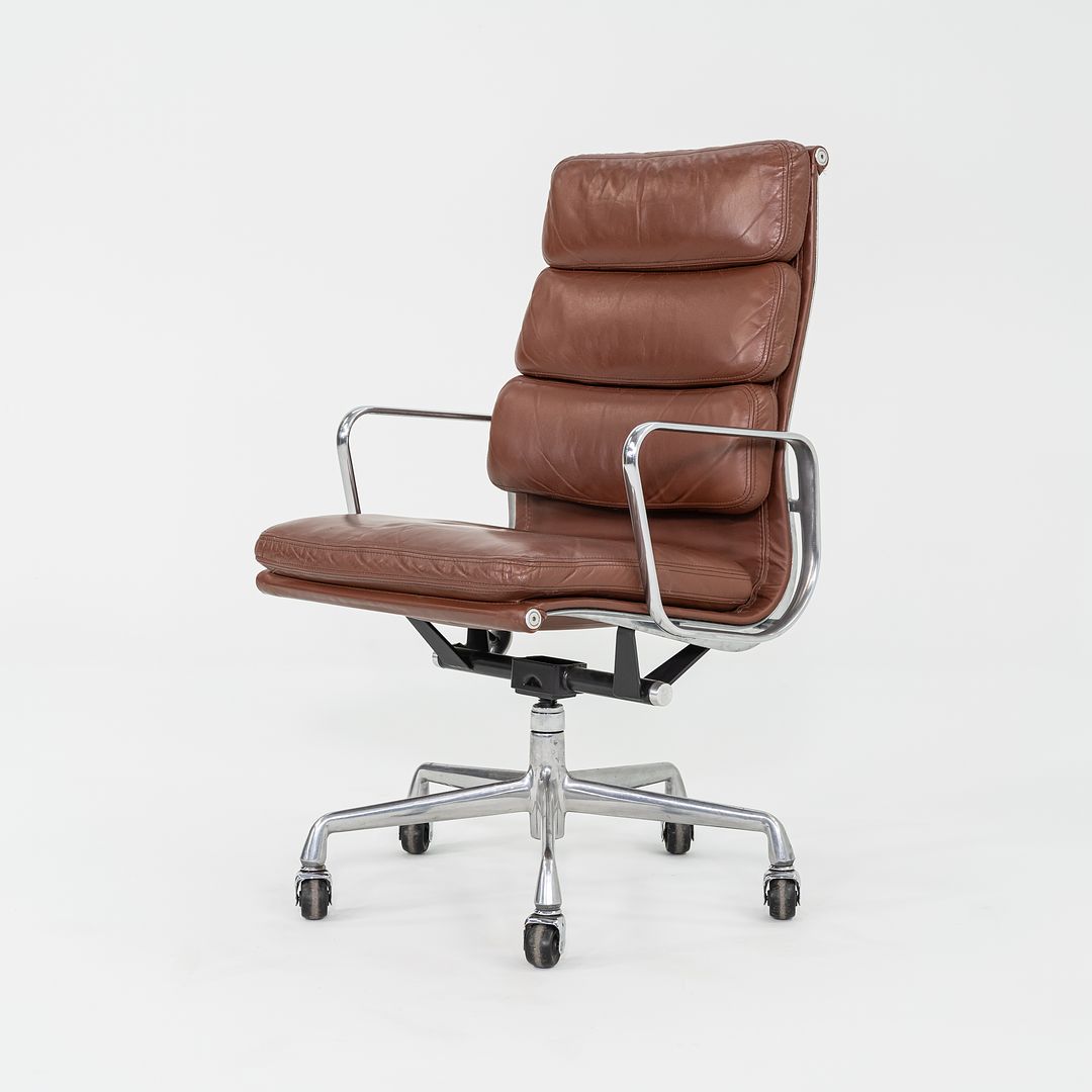SOLD 1996 Herman Miller Eames Soft Pad Executive Desk Chair in Brown Leather 2x Available