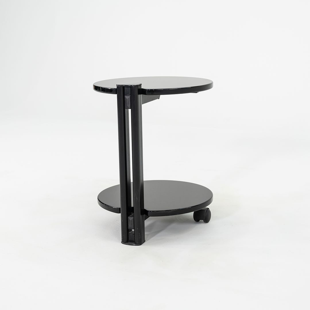 1980s Pace Collection Black Lacquered Occasional End Table on Casters