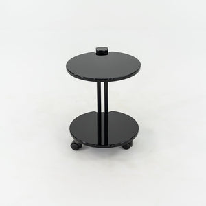 1980s Pace Collection Black Lacquered Occasional End Table on Casters