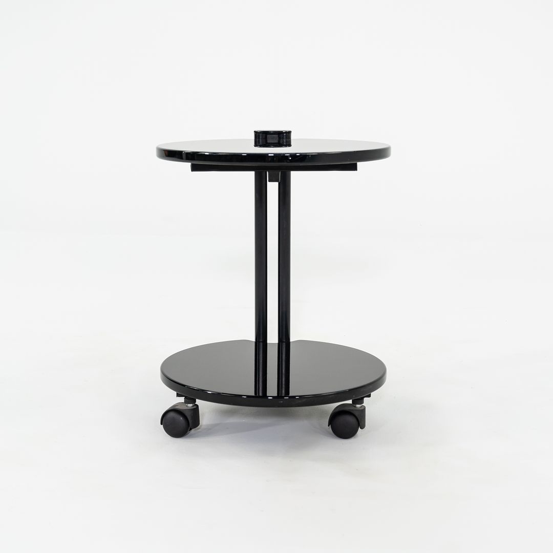 1980s Pace Collection Black Lacquered Occasional End Table on Casters