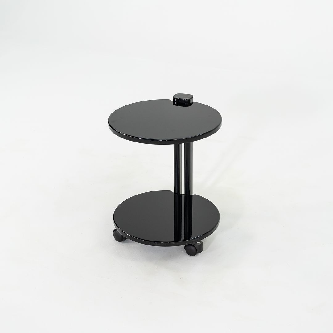 1980s Pace Collection Black Lacquered Occasional End Table on Casters