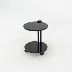 1980s Pace Collection Black Lacquered Occasional End Table on Casters