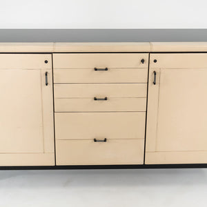 1990s i4 Mariani for Pace Collection Summit Credenza with Ivory Leather Clad Front