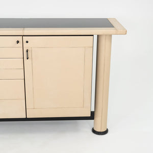 1990s i4 Mariani for Pace Collection Summit Credenza with Ivory Leather Clad Front