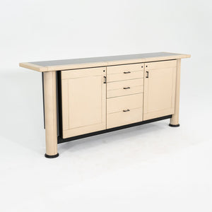 1990s i4 Mariani for Pace Collection Summit Credenza with Ivory Leather Clad Front