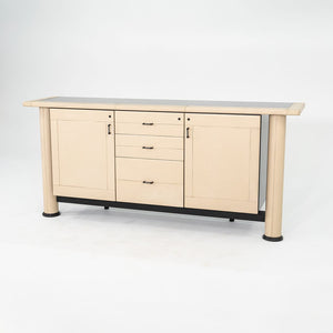 1990s i4 Mariani for Pace Collection Summit Credenza with Ivory Leather Clad Front