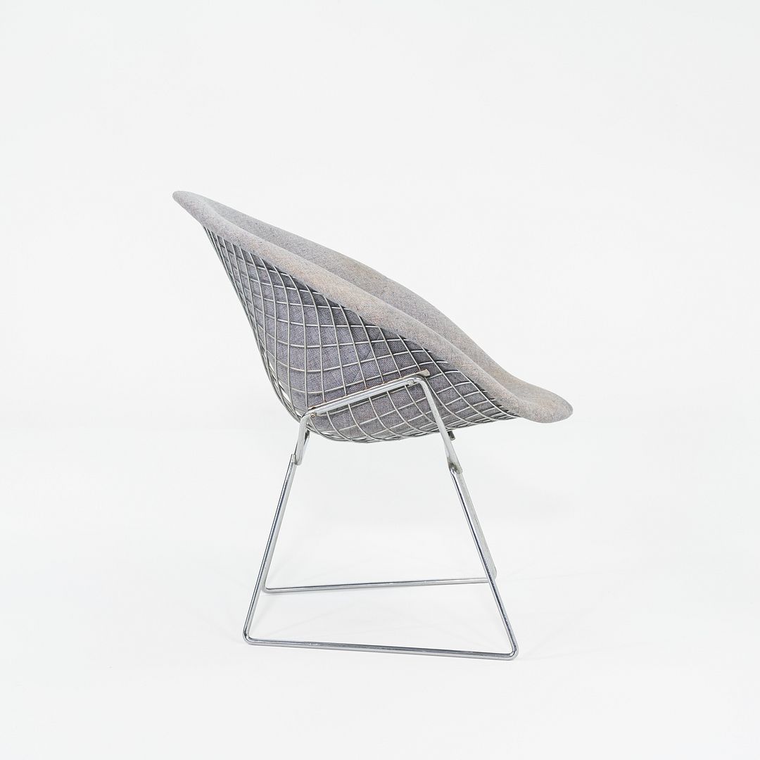 1960s Harry Bertoia for Knoll Small Diamond Chair in Chrome w/ Fabric Upholstery